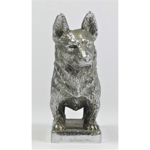 58 - A chrome car mascot in the form of Corgi, not mounted, 9cm