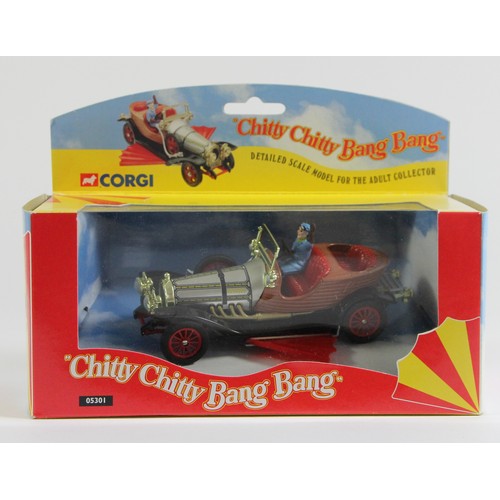 75 - A Corgi Chitty Chitty Bang Bang (05301), boxed, a Corgi Last Of The Summer Wine (CC01601), boxed, a ... 