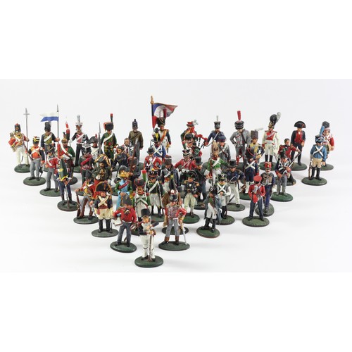 79 - A collection of fifty Del Prado die-cast soldiers, including Vice-admiral Lord Horatio Nelson 1805, ... 