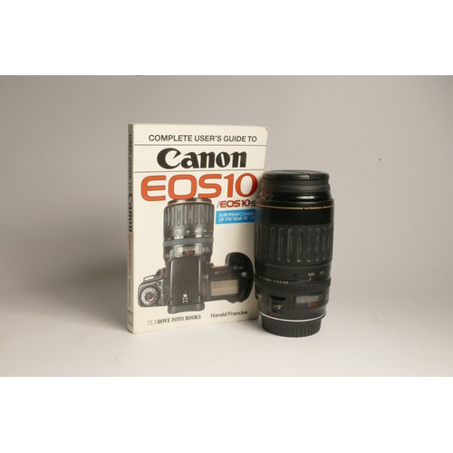 94 - A Canon EOS 10 35mm film camera, with a Canon 28mm-70mm f3.5-f4.5 II lens, a Canon 100mm-300mm f4.5-... 