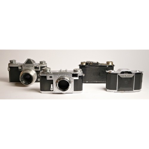 102 - A Zeiss Ikon Contax II rangefinder camera, together with a Zeiss Ikon Super Nettel with Tessar lens,... 