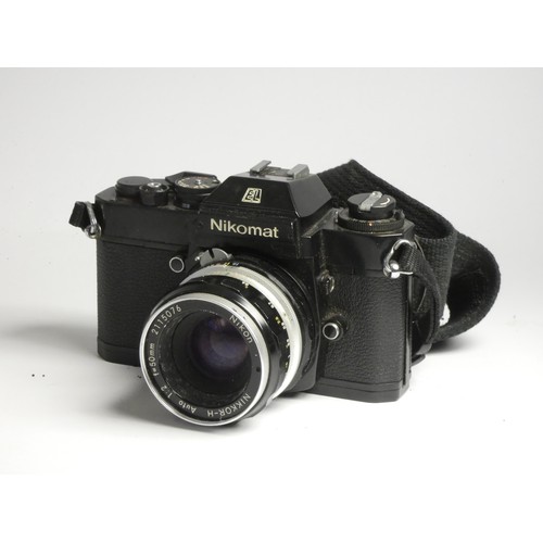 A Nikon Nikomat EL SLR camera, with a Nikkor-H auto 50mm f2 lens