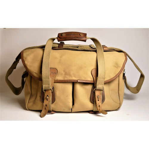 114 - A Billingham Hadley camera bag, khaki canvas with tan trim,