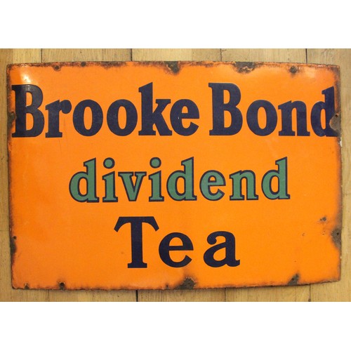 156 - A vitreous enamel single sided Brookes Bond Tea advertising sign, 76cm x 50cm