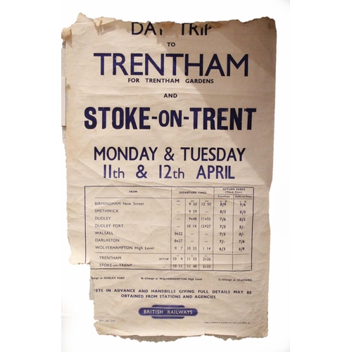 162 - A British Railway Southern 'December 1969 events' poster, a 'Day Trip to Trentham' poster, a British... 