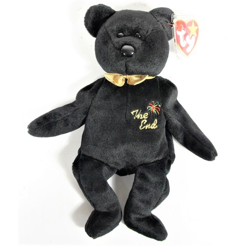 172 - A collection of TY beanie babies to include, The End black teddy, Valentina dark pink bear, Chipper ... 