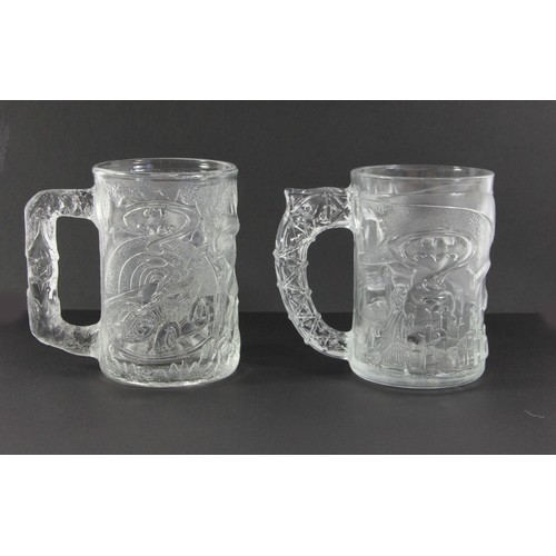 195 - A set of four Batman Forever (1995) glass mugs, available to purchase from McDonalds stores to coinc... 