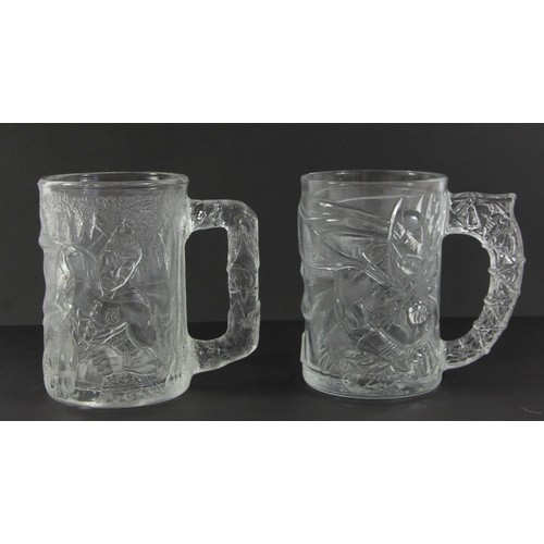 195 - A set of four Batman Forever (1995) glass mugs, available to purchase from McDonalds stores to coinc... 