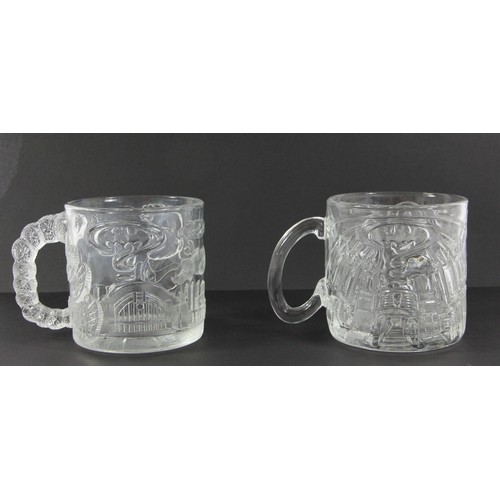 195 - A set of four Batman Forever (1995) glass mugs, available to purchase from McDonalds stores to coinc... 