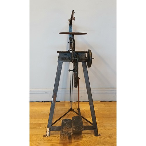 201 - A Hobbies 'The Gem' treadle fretsaw / scroll saw, c.1940s, 60cm x 84cm