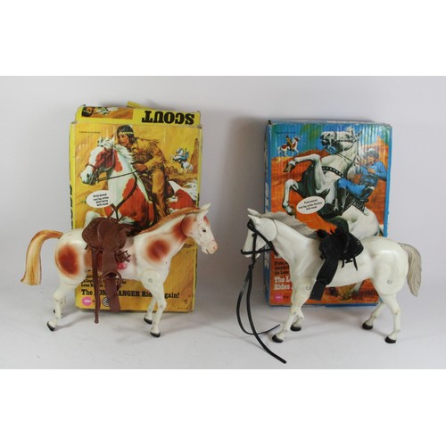 209 - Two The Lone Ranger Rides Again model horses, fully jointed with rearing action, including Scout, wi... 