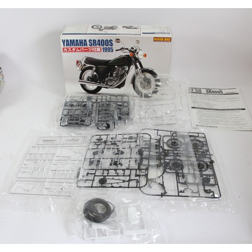 211 - A Aoshima Yamaha SR400S 1995 1:12 scale model kit, sealed, together with a Airfix 1:72 scale WWII RA... 