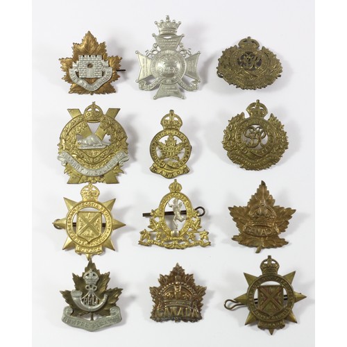 273 - A collection of 12 Canadian military cap badges, to include the West Nova Scotia Regiment, Calgary H... 