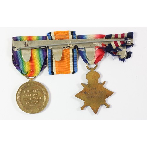 283 - WWI pair, mounted on a bar (from a group of four, lacking Military Medal and War Medal), 1914-15 Sta... 