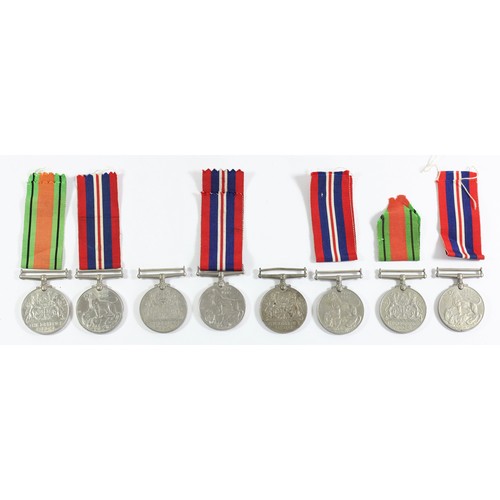 289 - Four boxed WWII War and Defense Medals, addresses in Southport, Kent and Banbury