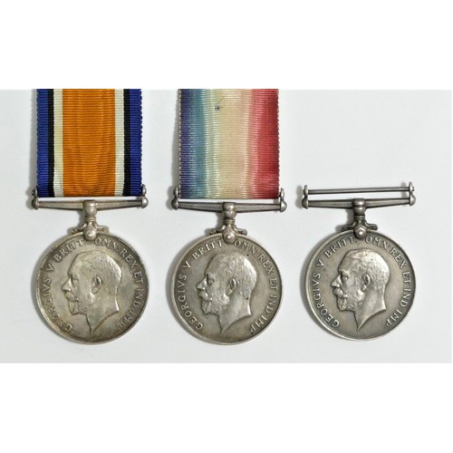 294 - WWI, three War Medals, awarded to 35016 Pte. H. Corner M.G.C., 11082 Pte. S. Hardy E. Yorks R. and 2... 