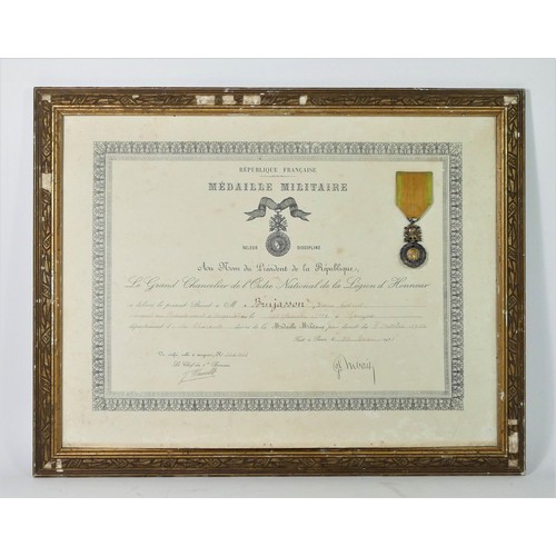 296 - Medaille Militaire, Republic Francaise, awarded to Pierre Brujusson, 30th May 1933 with citation, mo... 