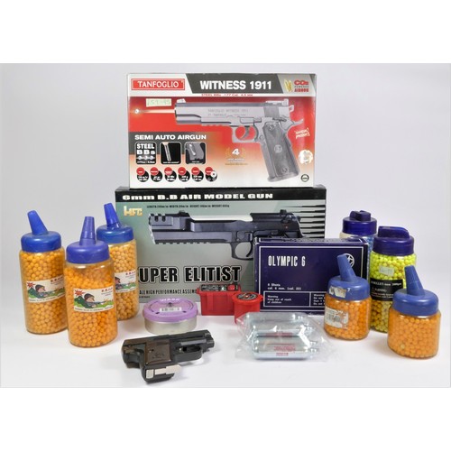 304 - A Tanfoglio Witness 1911 steel BB semi auto airgun, boxed, a HFC Super Elitist 6mm BB airgun, boxed,... 