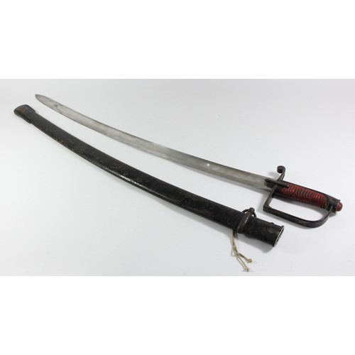 312 - A 19th century German Hussars sabre, no markings, metal scabbard, blade length 84cm
This bladed prod... 