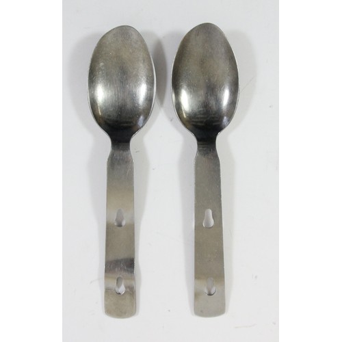 332 - Two German field spoons, stamped with Swastika and T.W.S 41 (2)