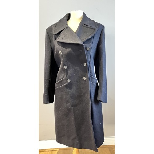 337 - A WRNS ladies great coat, size 2, an overcoat, height 170, bust 92 (2)