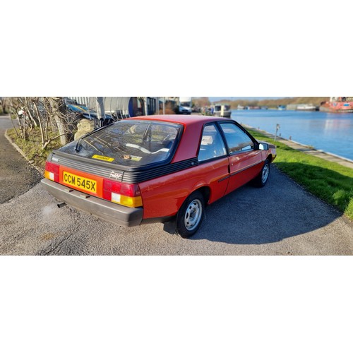 422 - 1982 Renault Fuego, 1.4L, 1397cc. Registration number CCM 545X. Chassis number 136000C00006504. Engi... 