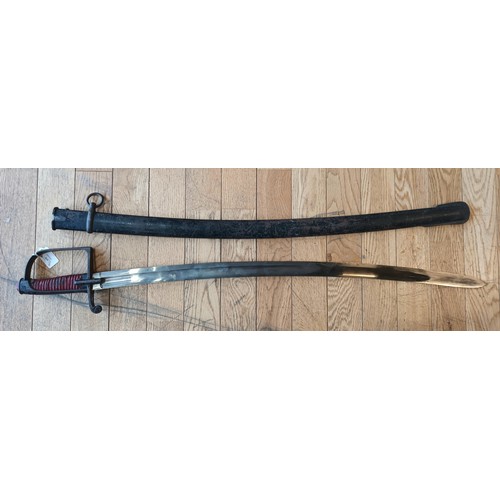 312 - A 19th century German Hussars sabre, no markings, metal scabbard, blade length 84cm
This bladed prod... 