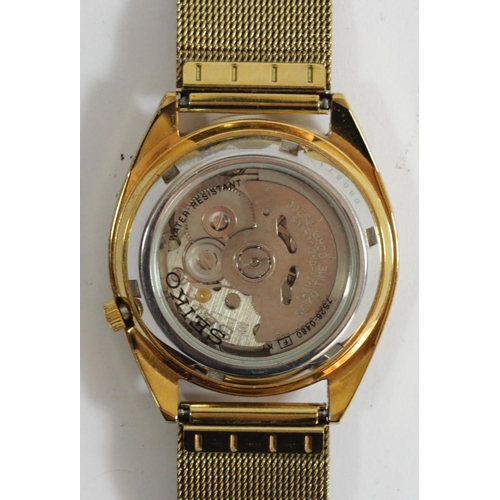 Seiko 5, a gold plated steel automatic day/date gentleman's