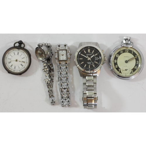 Seiko Kinetic 100, a stainless steel date wristwatch, 5M62-0DA0, spares ...