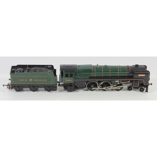 9 - Two Hornby OO gauge locomotives to include, B.R. 4983 Albert Hall locomotive & tender, and Standard ... 