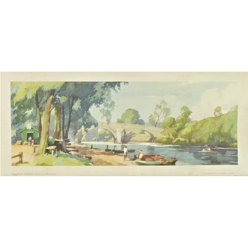 35 - A framed carriage print, The River Wharfe, Ilkley, Yorkshire by Frank Sherwin.