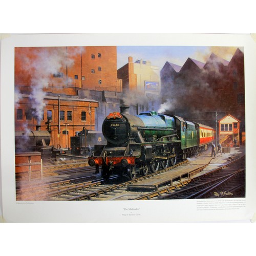 36 - A collection of five photographic railway prints to include, Night King and Express Engines at Tysel... 