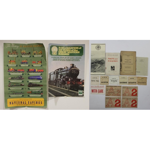 49 - Eleven G.W.R luggage labels, four railway booklets (L.M.S/B.R/ Snowdon Mountain RY/Carriages) and tw... 