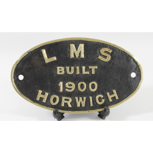 83 - An oval brass workplate, L.M.S built 1900 Horwich