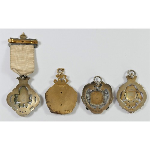 73 - Four silver & enamel Royal Masonic Institution for Girls jewels 77gm (4).
