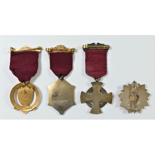 76 - Four silver & enamel Royal Masonic Benevolent Institution 82gm (4).
