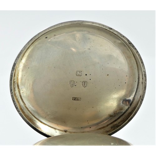 89 - American Watch Co, Waltham, Mass, a silvered dial open face keywind pocket watch, Birmingham 1894, 5... 