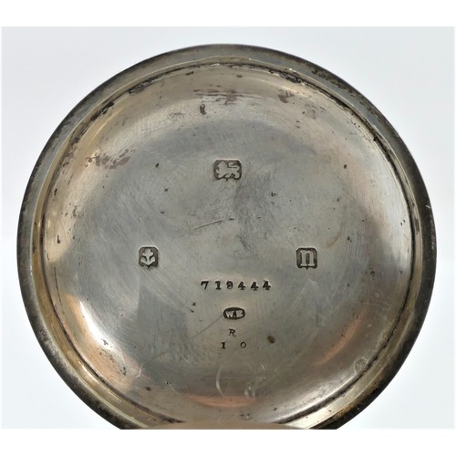 91 - E Wise, Manchester, a silver open face keyless wind fusee pocket watch London 1879, 50mm, E Wise Man... 