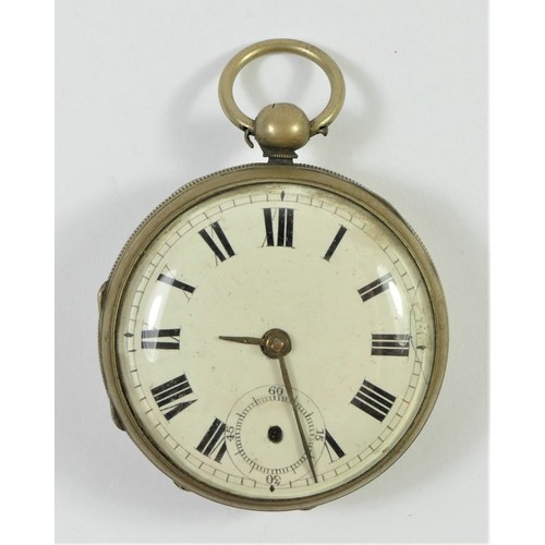 93 - Thomas Gammon, Hereford, a silver plate open face verge pocket watch, movement number 73027, 48mm, n... 