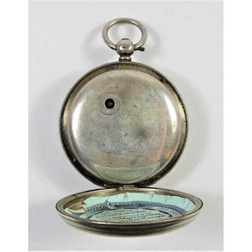 94 - J Bradshaw, Manchester, a silver open face verge pocket watch, later case London 1872, 48mm.