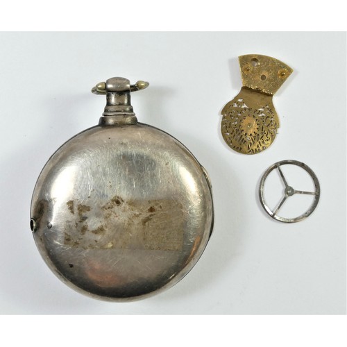 95 - Monkhouse & Son Carlisle, a silver pair case, verge open face pocket watch, London 1814, movement nu... 