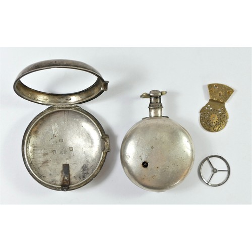 95 - Monkhouse & Son Carlisle, a silver pair case, verge open face pocket watch, London 1814, movement nu... 