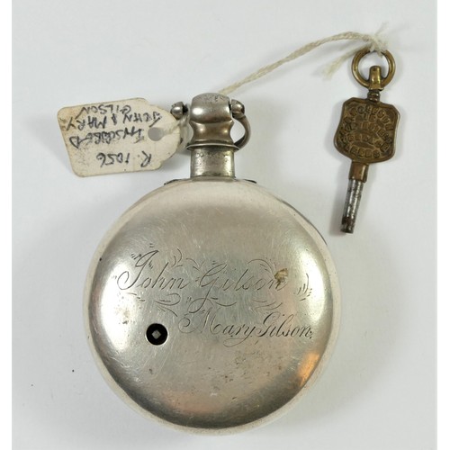 97 - H. Fox, Beverley, a silver pair cased verge open face pocket watch, Birmingham 1820, movement number... 