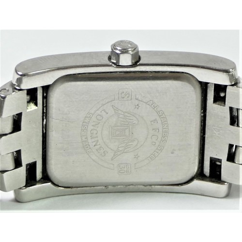 108 - Longines, a stainless steel quartz ladies tank wristwatch, ref L5.155.4, case number 32820030, deplo... 