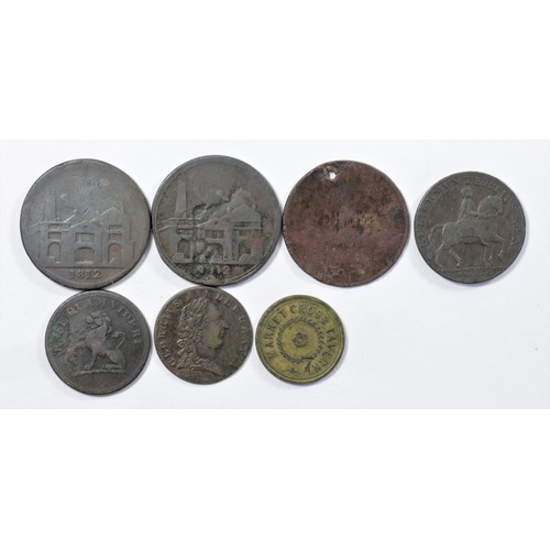 122 - Tokens; Hull Lead Works, one penny 1812 x 2, half penny 1812, Hull Half penny 1791, C.H. Barron, Hul... 