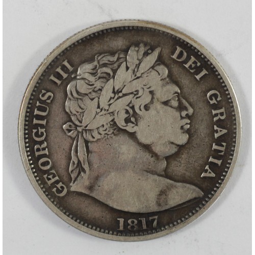 130 - George III, half crown, 1817, F.