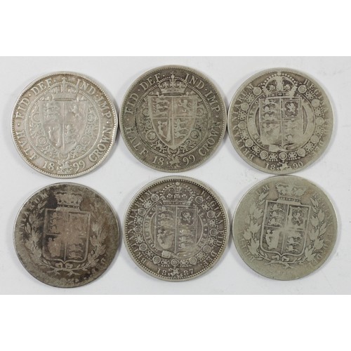 131 - Victoria, 1876, 1882, 1887, 1890, 1899 x 2 (6)