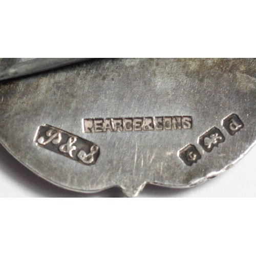 161 - An Edwardian silver and enamel flowerhead brooch, Birmingham 1905, 24mm, a similar pendant, stamped ... 