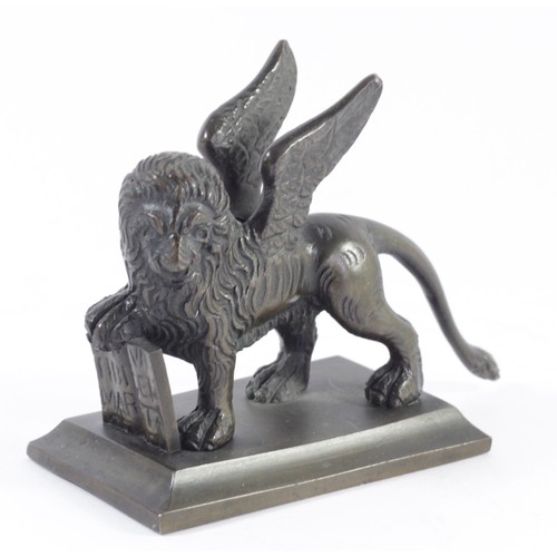 210 - After the Antique, a bronze St. Marks Lion, Venice, late 19th/early 20th century, 11cm.