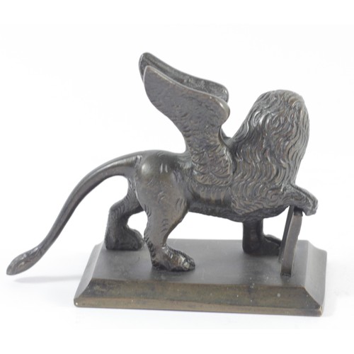 210 - After the Antique, a bronze St. Marks Lion, Venice, late 19th/early 20th century, 11cm.